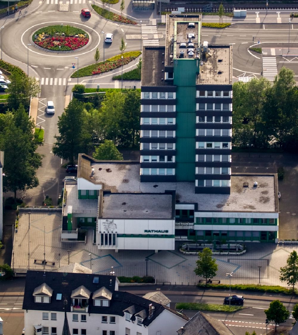 Olpe from the bird's eye view: Town Hall building of the city administration in Olpe in the state North Rhine-Westphalia