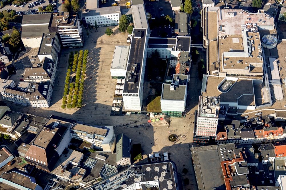 Aerial image Lüdenscheid - Town Hall building of the city administration on Rathausplatz in Luedenscheid in the state North Rhine-Westphalia, Germany
