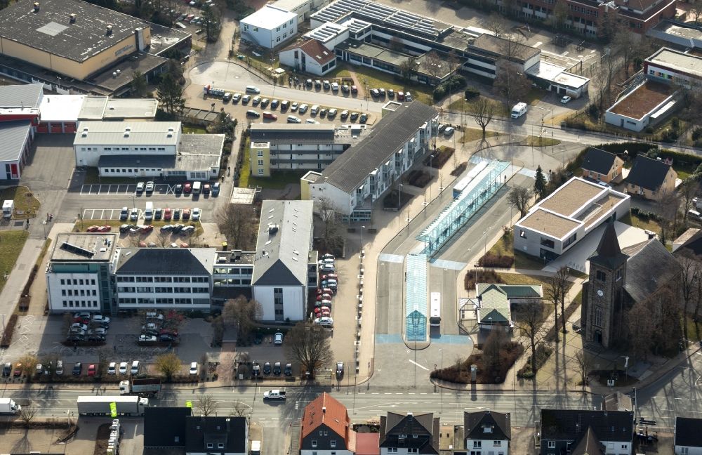 Sprockhövel from above - Town Hall building of the city administration in Sprockhoevel in the state North Rhine-Westphalia