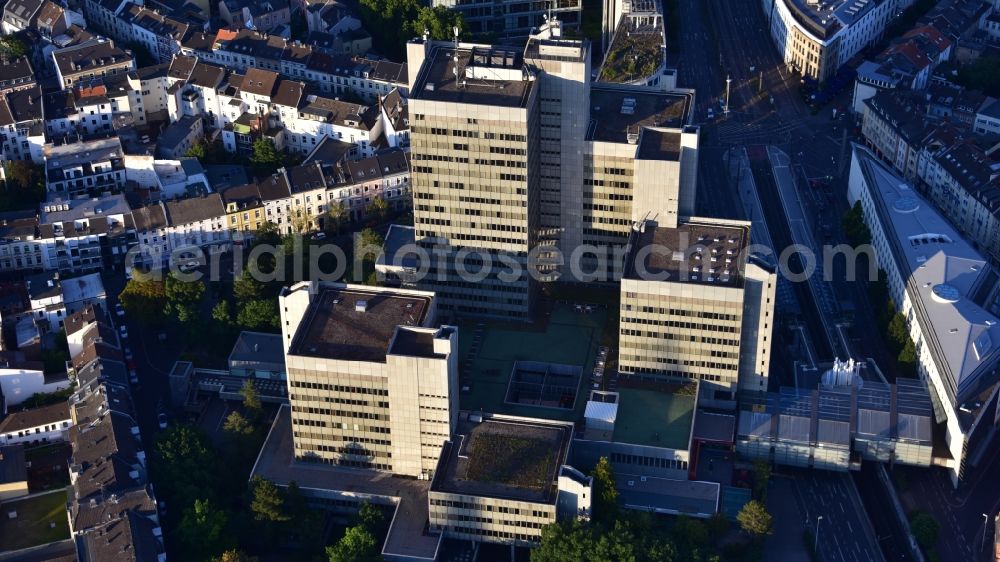 Aerial image Bonn - Town Hall building of the city administration Stadthaus in the district Nordstadt in Bonn in the state North Rhine-Westphalia, Germany
