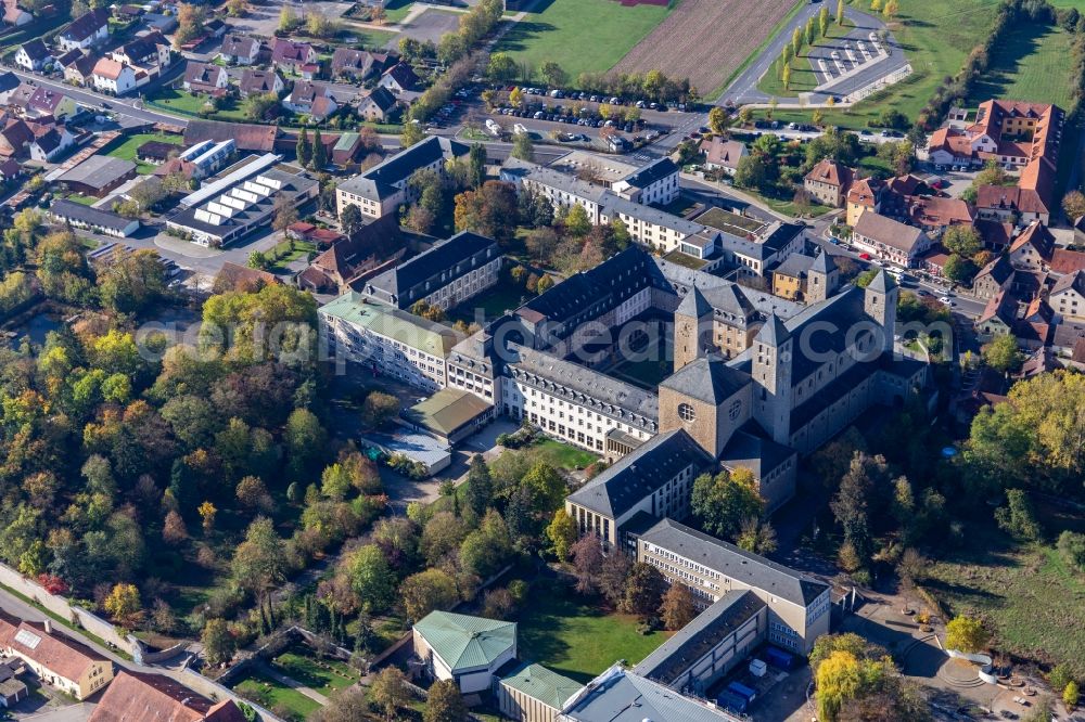 Aerial photograph Schwarzach am Main - Complex of buildings of the monastery Abtei Muensterschwarzach in Schwarzach am Main in the state Bavaria, Germany