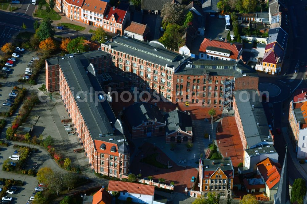 Burg from the bird's eye view: Building complex of the Vocational School Conrad Tack in Burg in the state Saxony-Anhalt