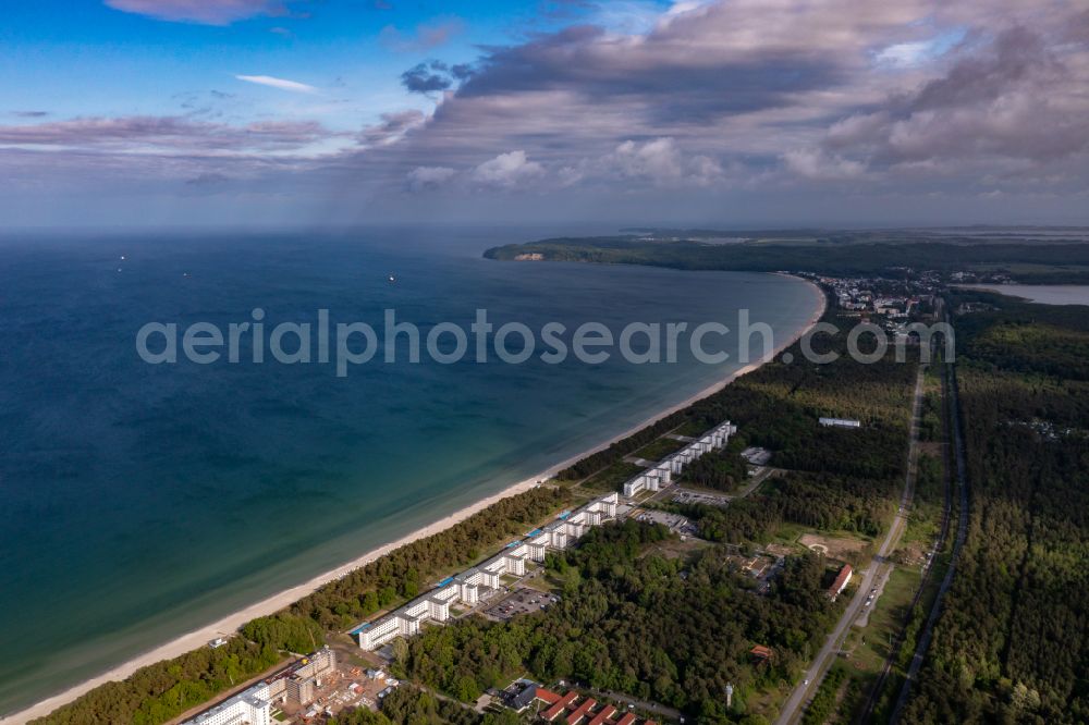 Aerial photograph Prora - Building complex of the former military barracks Koloss von Prora in Prora in the state Mecklenburg - Western Pomerania