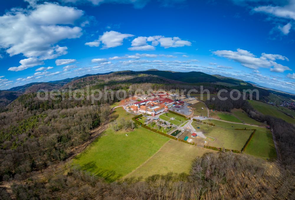 Bad Bergzabern from above - Building complex of the former monastery on street Liebfrauenbergweg in Bad Bergzabern in the state Rhineland-Palatinate, Germany