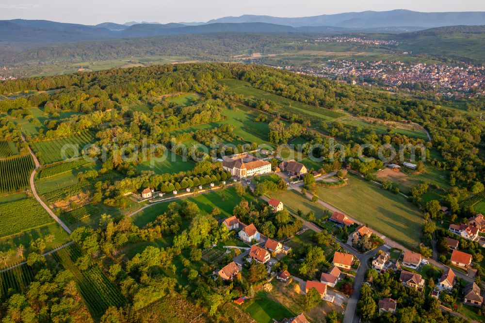 Bischoffsheim from the bird's eye view: Building complex of the former monastery Couvent du Bischenberg in Bischoffsheim in Grand Est, France