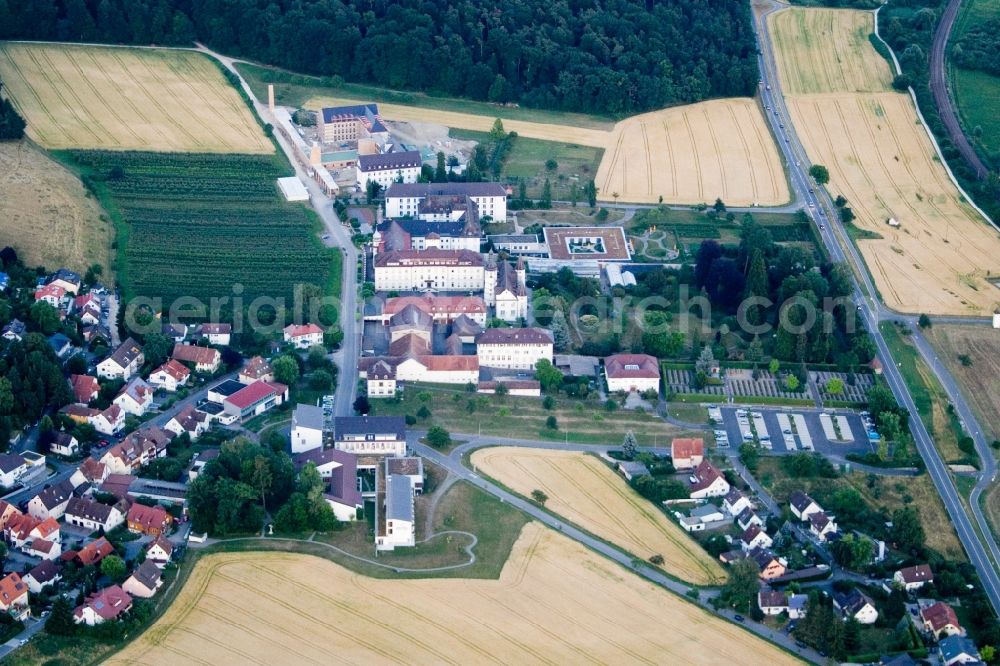 Allensbach from above - Building complex of the former monastery Hegne and today Marianum - Centre for Education in the district Hegne in Allensbach in the state Baden-Wuerttemberg