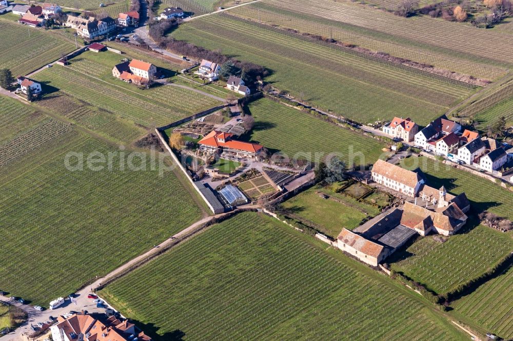 Aerial photograph Edenkoben - Building complex of the former monastery and today Gardener in Edenkoben in the state Rhineland-Palatinate, Germany