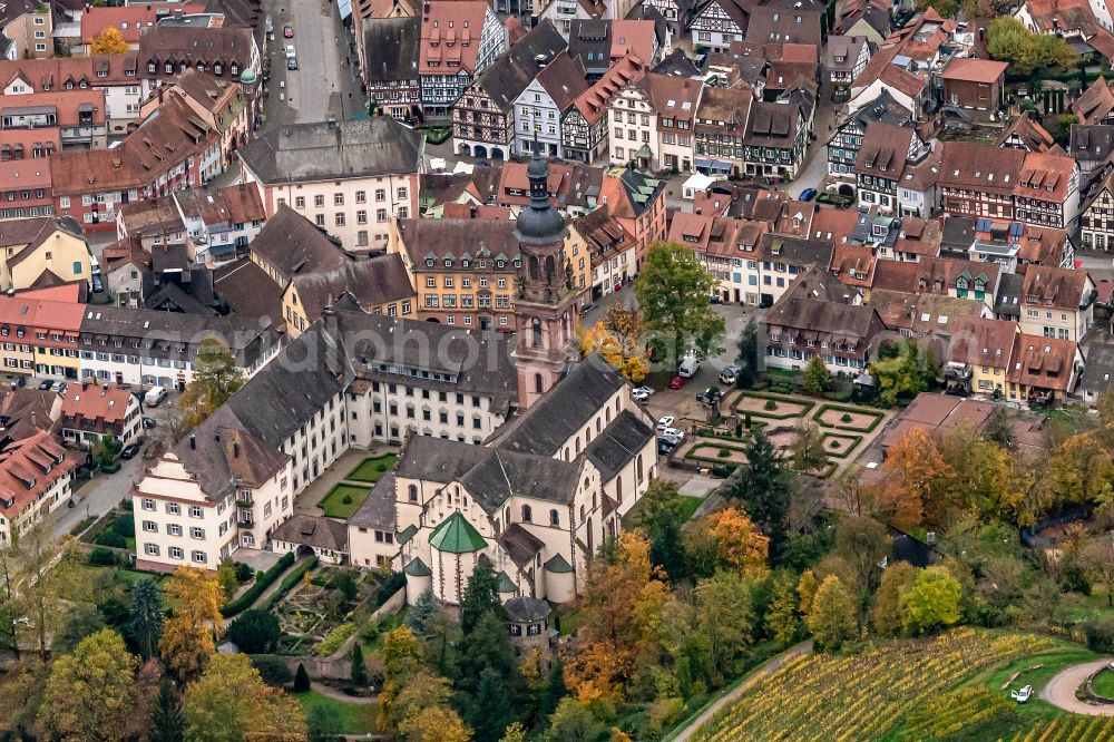 Aerial photograph Gengenbach - Building complex of the former monastery and today Sankt Marien in Gengenbach in the state Baden-Wurttemberg, Germany
