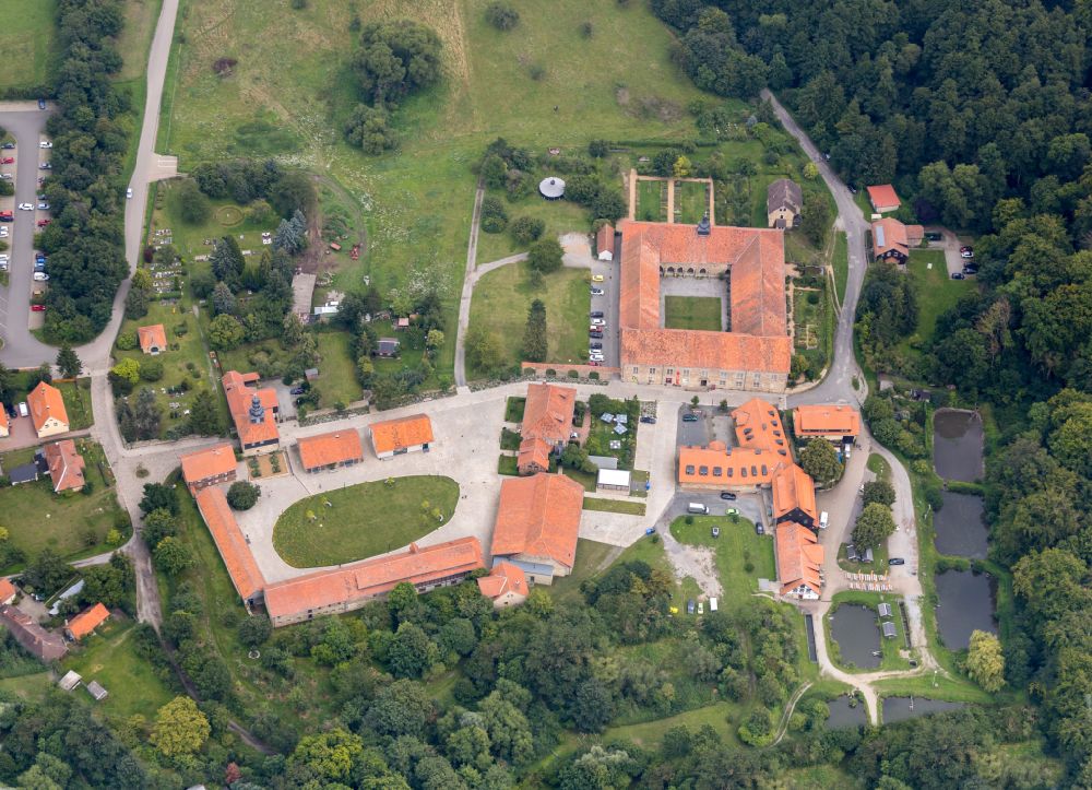 Blankenburg (Harz) from the bird's eye view: Building complex of the former monastery Michaelstein in Blankenburg (Harz) in the state Saxony-Anhalt, Germany