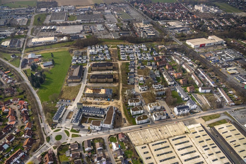 Aerial photograph Soest - Building complex of the former military barracks Adon- Kaserne on Meisinger Weg in Soest in the state North Rhine-Westphalia, Germany