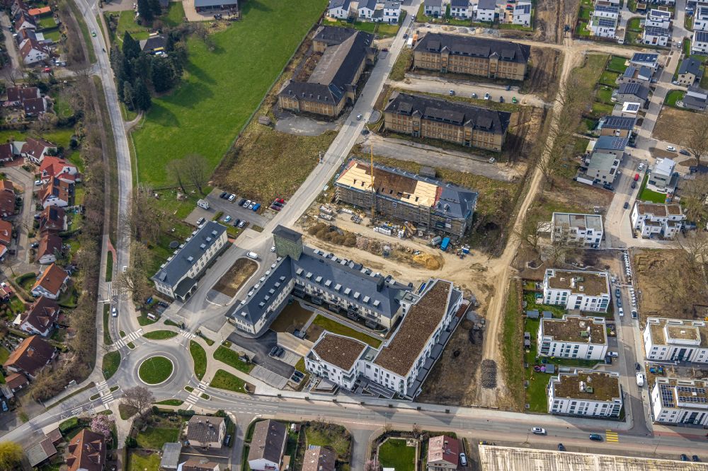 Soest from above - Building complex of the former military barracks Adon- Kaserne on Meisinger Weg in Soest in the state North Rhine-Westphalia, Germany
