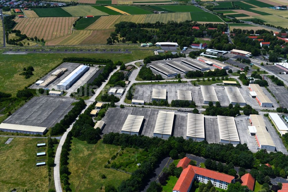 Schweinfurt from the bird's eye view: Building complex of the former military barracks Conn Barracks in Schweinfurt in the state Bavaria, Germany