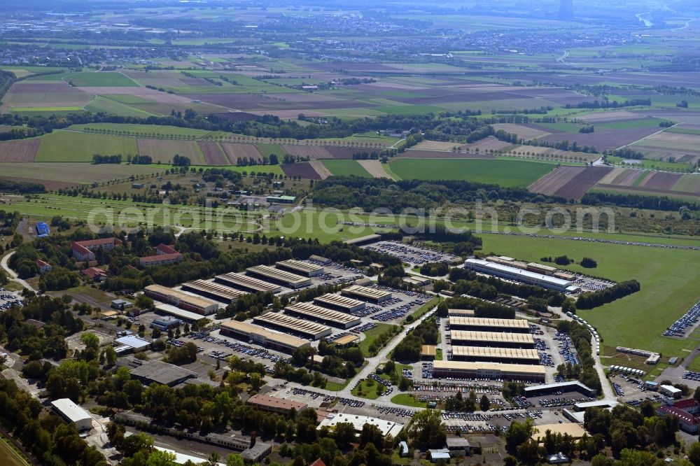 Schweinfurt from above - Building complex of the former military barracks Conn Barracks in Schweinfurt in the state Bavaria, Germany