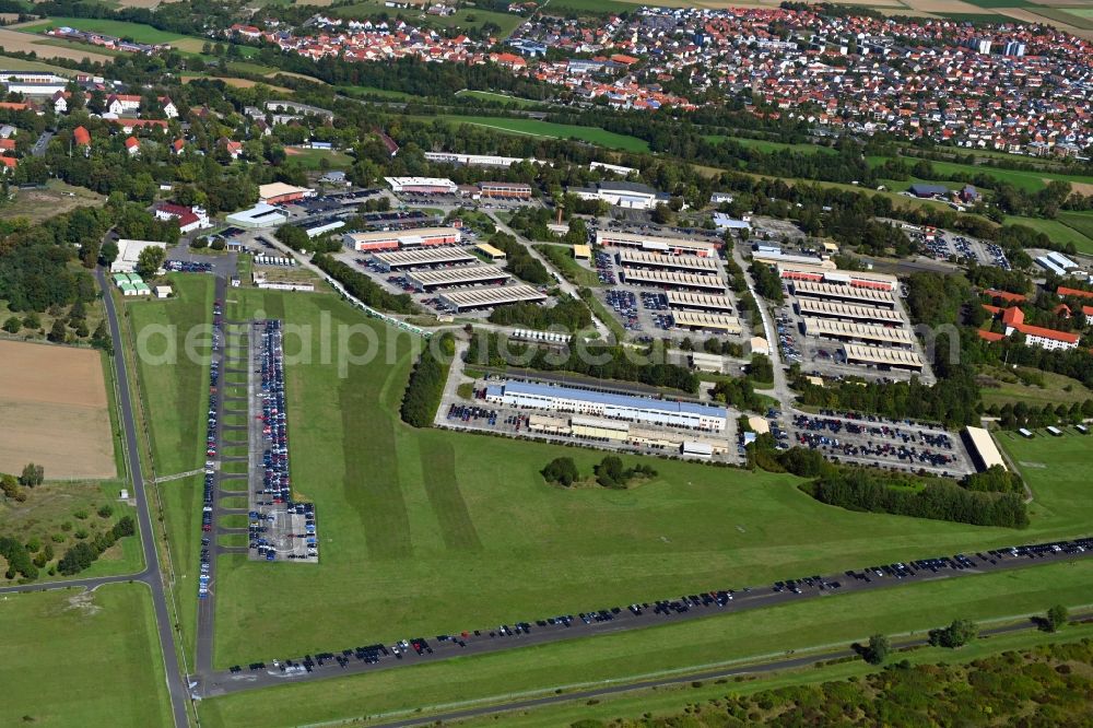 Schweinfurt from above - Building complex of the former military barracks Conn Barracks in Schweinfurt in the state Bavaria, Germany