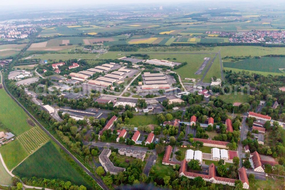Aerial photograph Geldersheim - Building complex of the former military barracks in Geldersheim in the state Bavaria, Germany