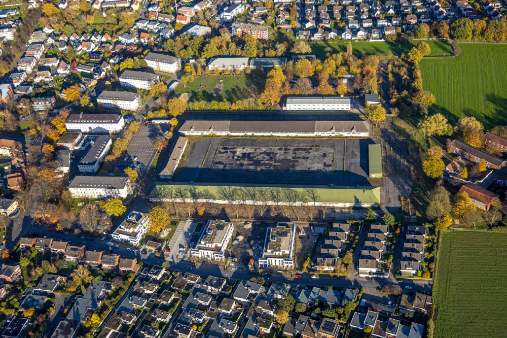 Hamm from the bird's eye view: Building complex of the former military barracks on street Alter Uentroper Weg in Hamm in the state North Rhine-Westphalia, Germany