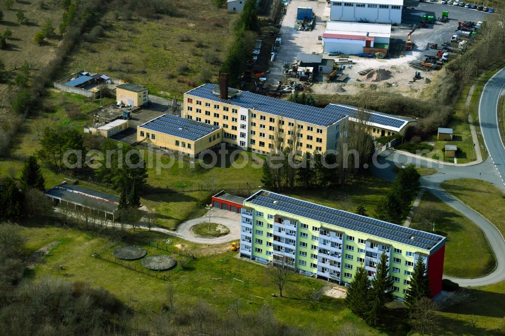 Breitenheerda from the bird's eye view: Building complex of the former military barracks Am Kalmberg in Breitenheerda in the state Thuringia, Germany