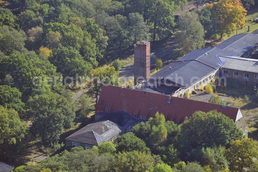 Karlshagen from the bird's eye view: Building complex of the former military barracks of the NVA LSK / LV air forces of the NVA Nationale Volksarmee GDR in Karlshagen on the island of Usedom in the state Mecklenburg-Western Pomerania, Germany