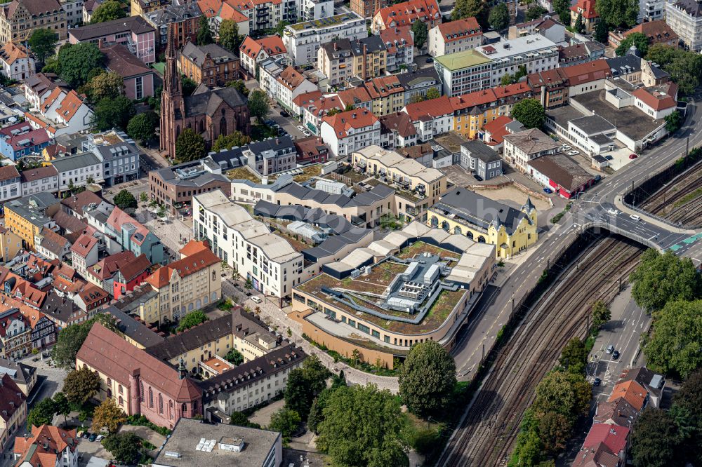 Aerial image Offenburg - Building complex of the shopping center Ree-Carre in the district Buehl in Offenburg in the state Baden-Wurttemberg, Germany