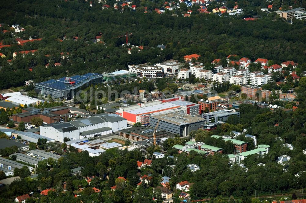 Aerial photograph Potsdam - Buildings broadcasting center Filmpark Babelsberg August-Bebel-Strasse in the district Babelsberg in Potsdam in the state Brandenburg