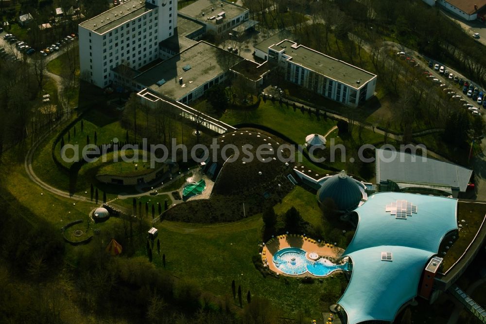 Aerial image Bad Sulza - Building complex and complex of the Toscana Therme with swimming pools and rest areas in Bad Sulza in the state Thuringia, Germany