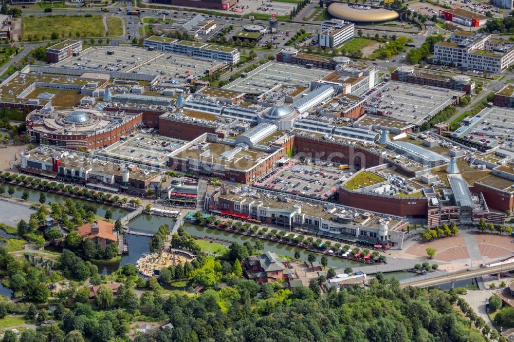 Aerial photograph Oberhausen - Building complex of the shopping mall Centro in Oberhausen at Ruhrgebiet in the state of North Rhine-Westphalia