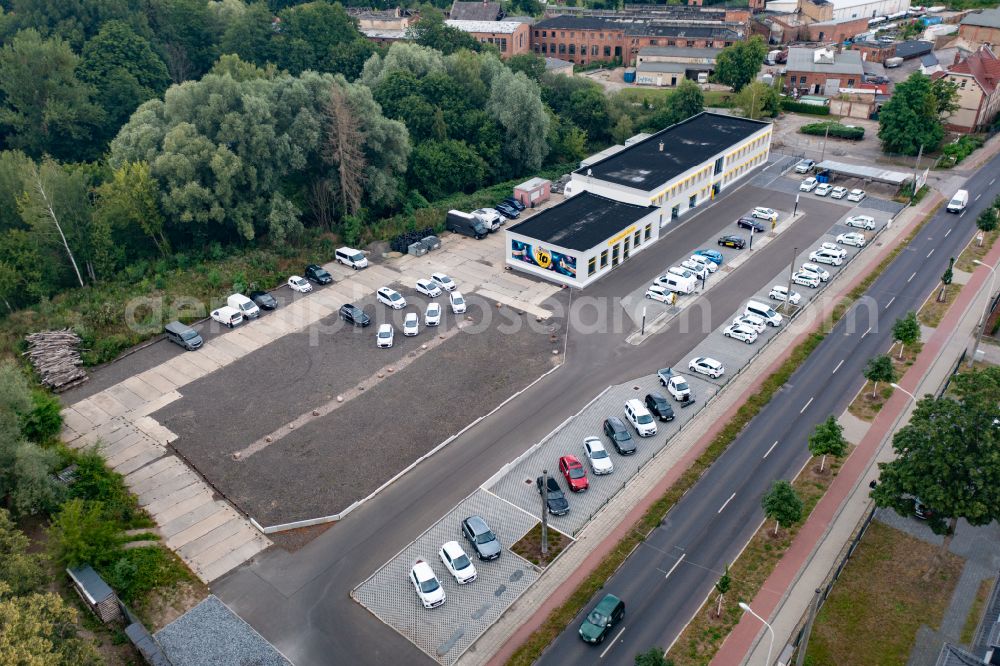 Aerial image Eberswalde - Building complex and grounds of the automotive repair shop 1a AutoService Barnim in Eberswalde in the state Brandenburg, Germany