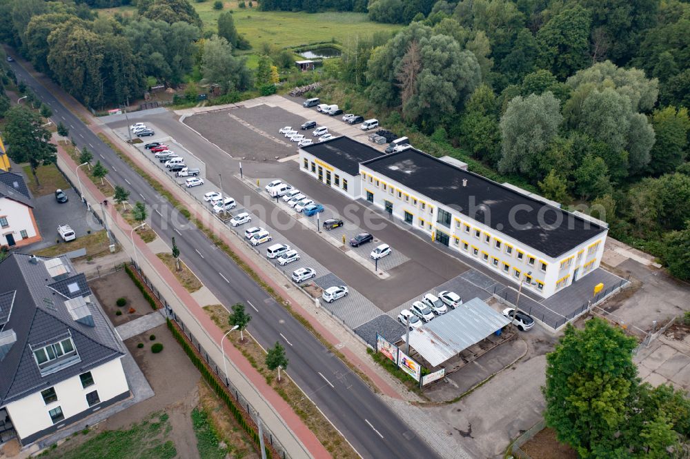 Aerial photograph Eberswalde - Building complex and grounds of the automotive repair shop 1a AutoService Barnim in Eberswalde in the state Brandenburg, Germany