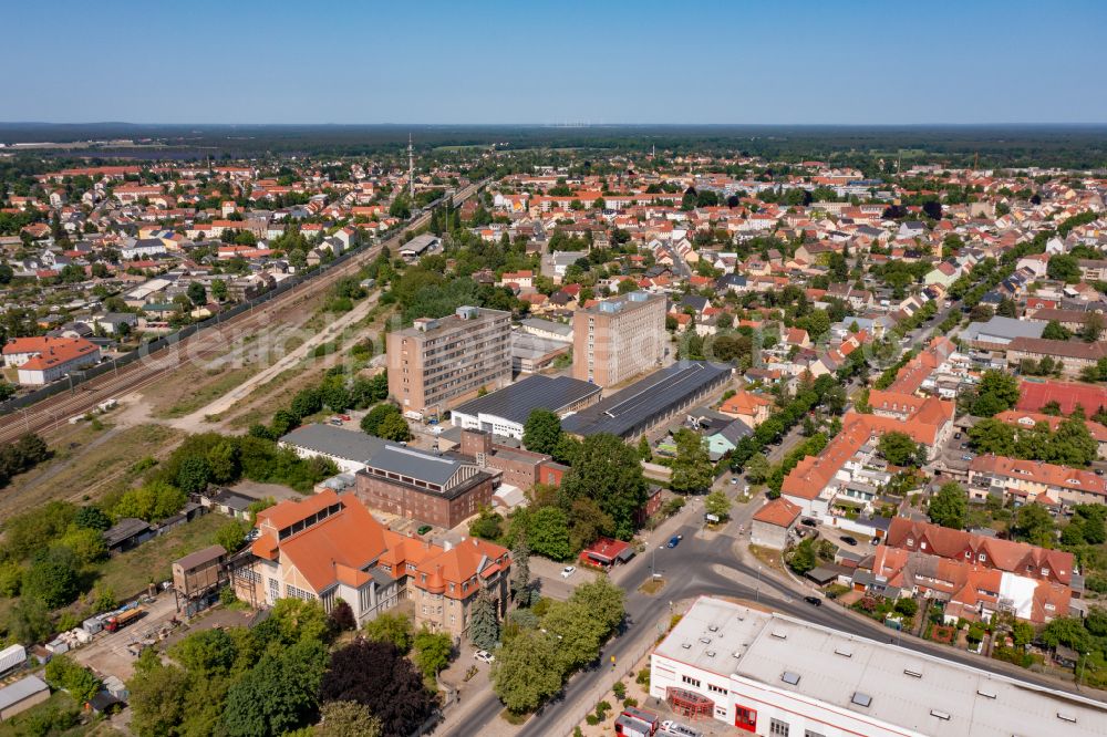 Luckenwalde from above - Building complex and grounds of the automotive repair shop Wintec Autoglas Luckenwalde in Luckenwalde in the state Brandenburg, Germany