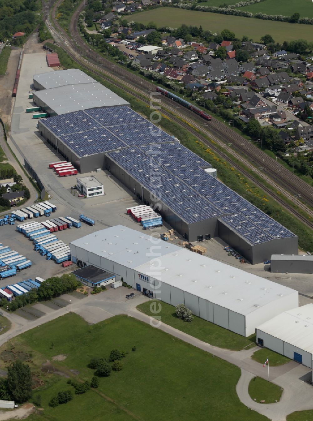 Handewitt from above - Building complex and grounds of the logistics center in Handewitt in Schleswig-Holstein