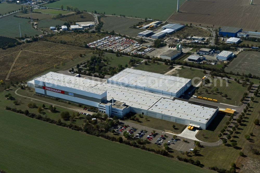 Zörbig from above - Building complex and grounds of the logistics center of Arvato Distribution GmbH & Arvato Supply Chain Solutions SE on Loesnitz Mark in the district Grosszoeberitz in Zoerbig in the state Saxony-Anhalt, Germany