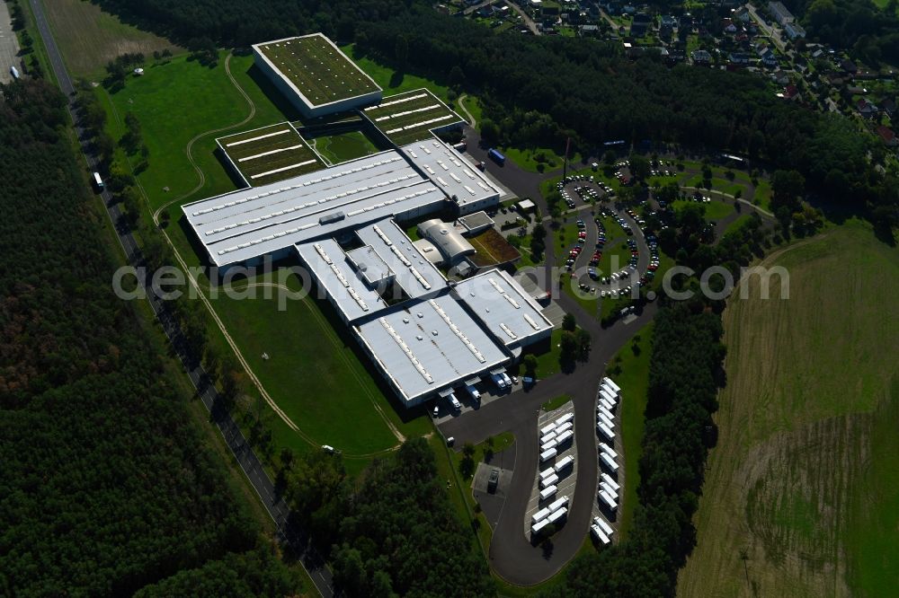 Aerial photograph Coswig (Anhalt) - Building complex and grounds of the logistics center of ErnstingA?s Family GmbH&Co.KG in the district Klieken in Coswig (Anhalt) in the state Saxony-Anhalt, Germany
