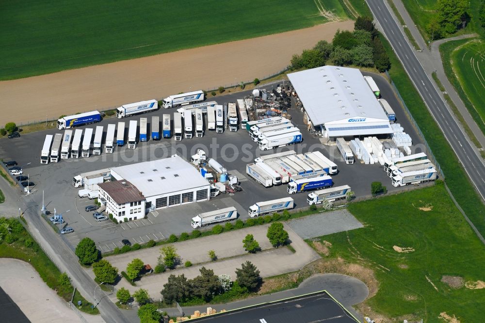 Aerial photograph Himmelkron - Building complex and grounds of the logistics center of Goller Logistik GmbH on Industriestrasse in Himmelkron in the state Bavaria, Germany