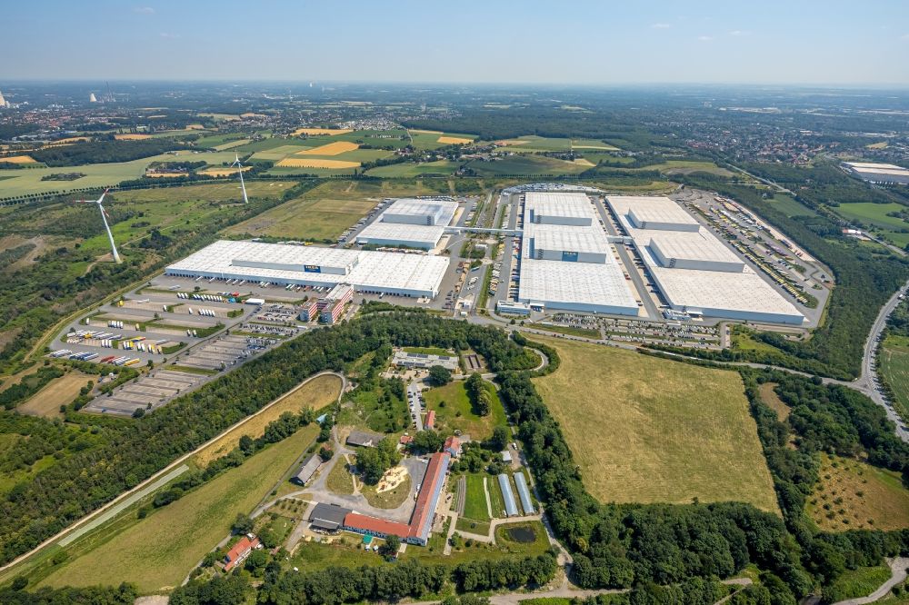 Aerial image Dortmund - Building complex and grounds of the logistics center of IKEA in Dortmund in the state North Rhine-Westphalia, Germany