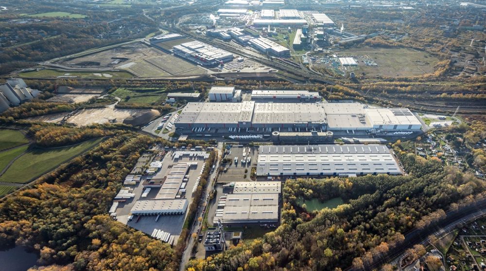 Aerial photograph Dortmund - Building complex and grounds of the logistics center of Kaufland Logistik VZ GmbH & Co. KG on Feineisenstrasse in the district Westfalenhuette in Dortmund in the state North Rhine-Westphalia, Germany