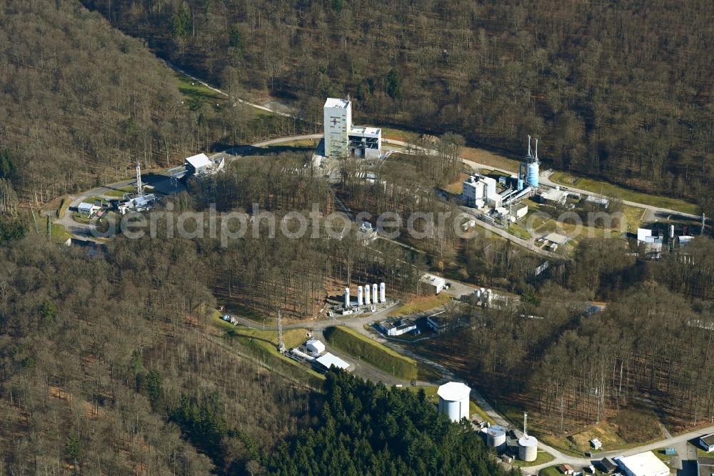 Aerial image Hardthausen am Kocher - Building complex and grounds of the logistics center fuer Luft and Raumfahrt (DLR) in Hardthausen am Kocher in the state Baden-Wuerttemberg, Germany