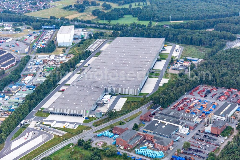 Marl from the bird's eye view: Building complex and grounds of the logistics center Metro Central Logistic in Marl in the state North Rhine-Westphalia, Germany