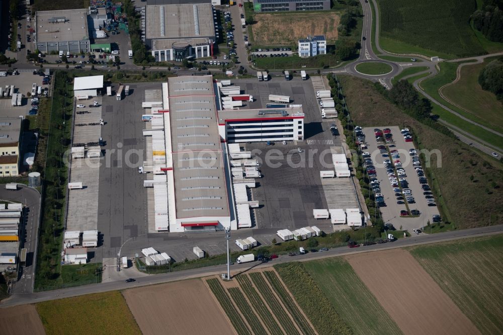 Aerial image Ilsfeld - Building complex and grounds of the logistics center of Schenker Deutschland AG at the Robert-Kohlhammer-Strasse in Ilsfeld in the state Baden-Wurttemberg, Germany