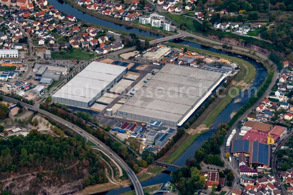 Gaggenau from above - Building complex and grounds of the logistics center Seifert in Gaggenau in the state Baden-Wurttemberg, Germany
