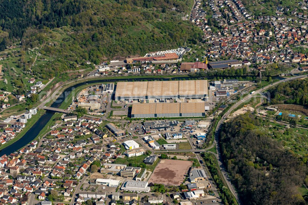 Aerial image Gaggenau - Building complex and grounds of the logistics center Seifert in Gaggenau in the state Baden-Wurttemberg, Germany