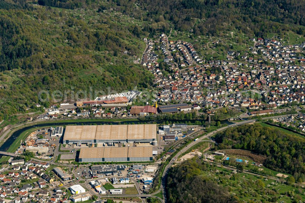 Aerial photograph Gaggenau - Building complex and grounds of the logistics center Seifert in Gaggenau in the state Baden-Wurttemberg, Germany