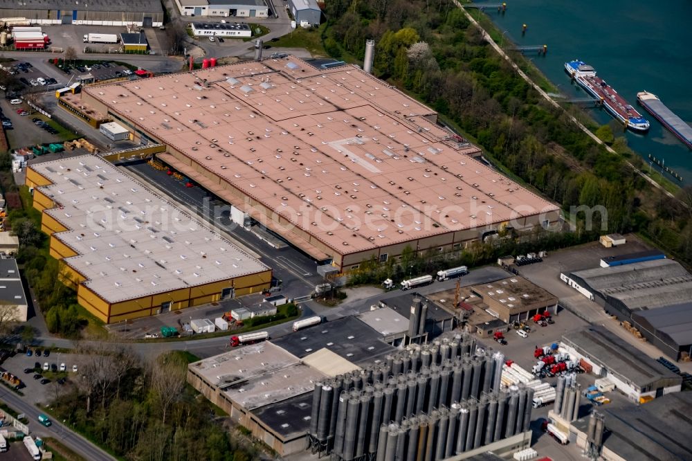 Dorsten from the bird's eye view: Building complex and grounds of the logistics center of van Eupen Logistik GmbH & Co. KG on Rudolf-Diesel-Strasse in Dorsten in the state North Rhine-Westphalia, Germany