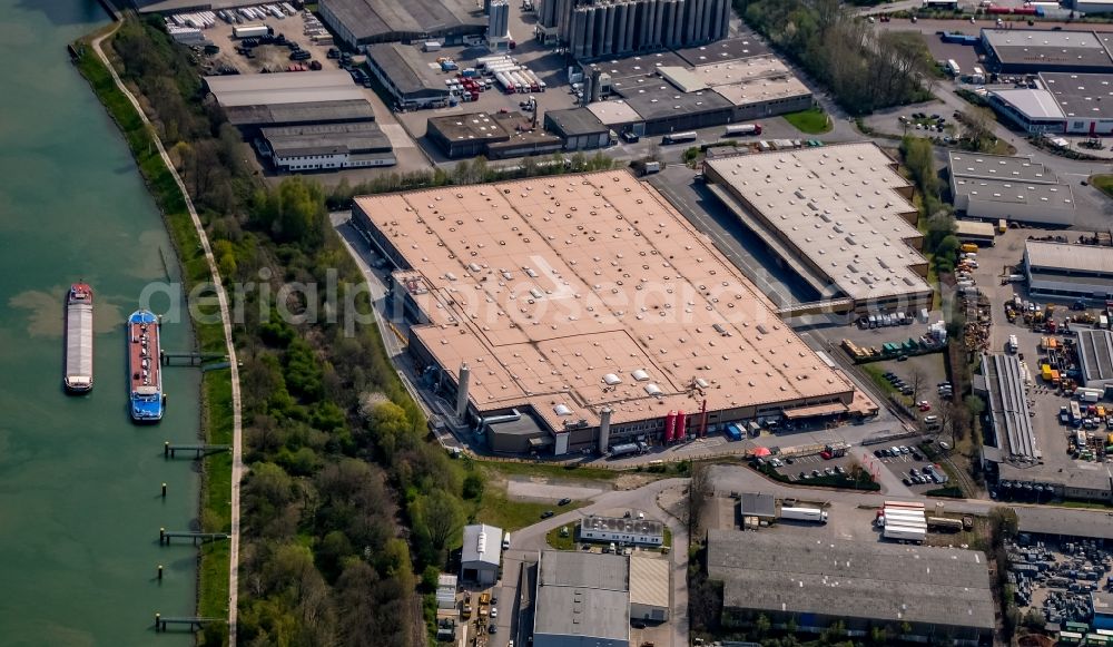 Aerial photograph Dorsten - Building complex and grounds of the logistics center of van Eupen Logistik GmbH & Co. KG on Rudolf-Diesel-Strasse in Dorsten in the state North Rhine-Westphalia, Germany
