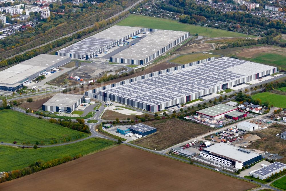 Aerial photograph Göttingen - Building complex and grounds of the logistics center VGP-Park in the district Leineberg in Goettingen in the state Lower Saxony, Germany