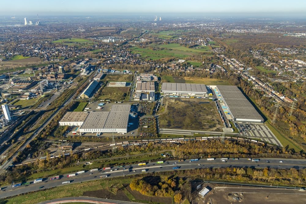 Aerial image Oberhausen - Building complex and grounds of the logistics center Im Waldteich in Oberhausen in the state North Rhine-Westphalia, Germany