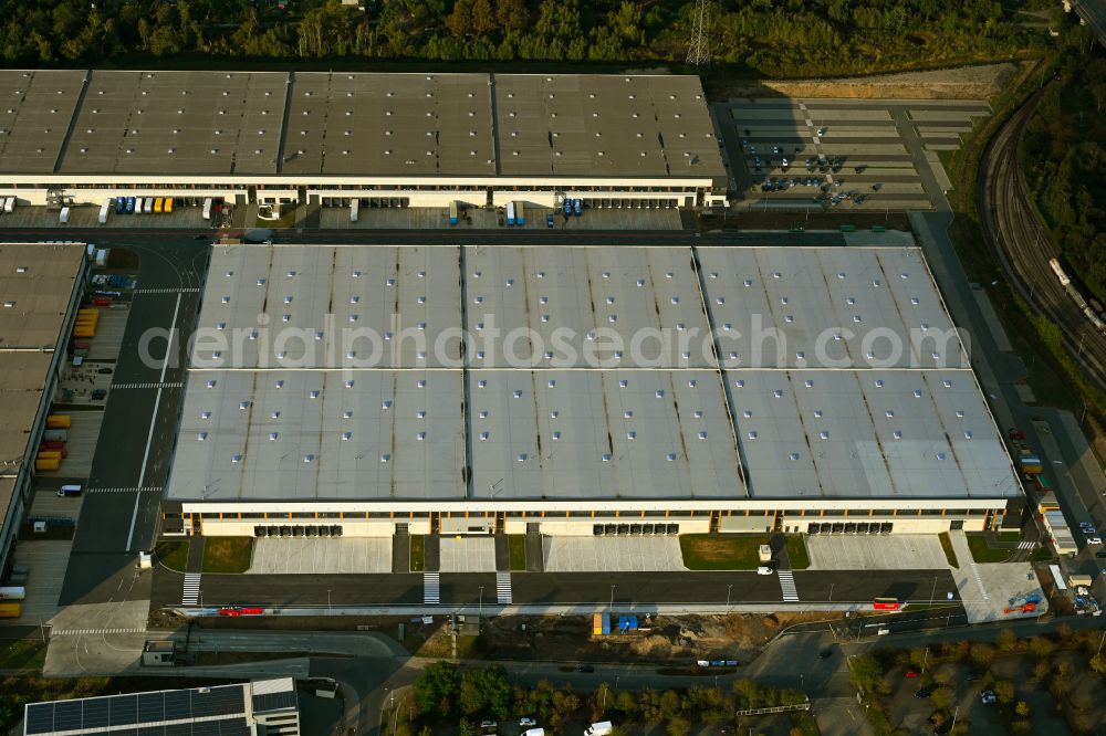 Aerial photograph Oberhausen - Building complex and grounds of the logistics center Im Waldteich on street Im Lekkerland in Oberhausen at Ruhrgebiet in the state North Rhine-Westphalia, Germany