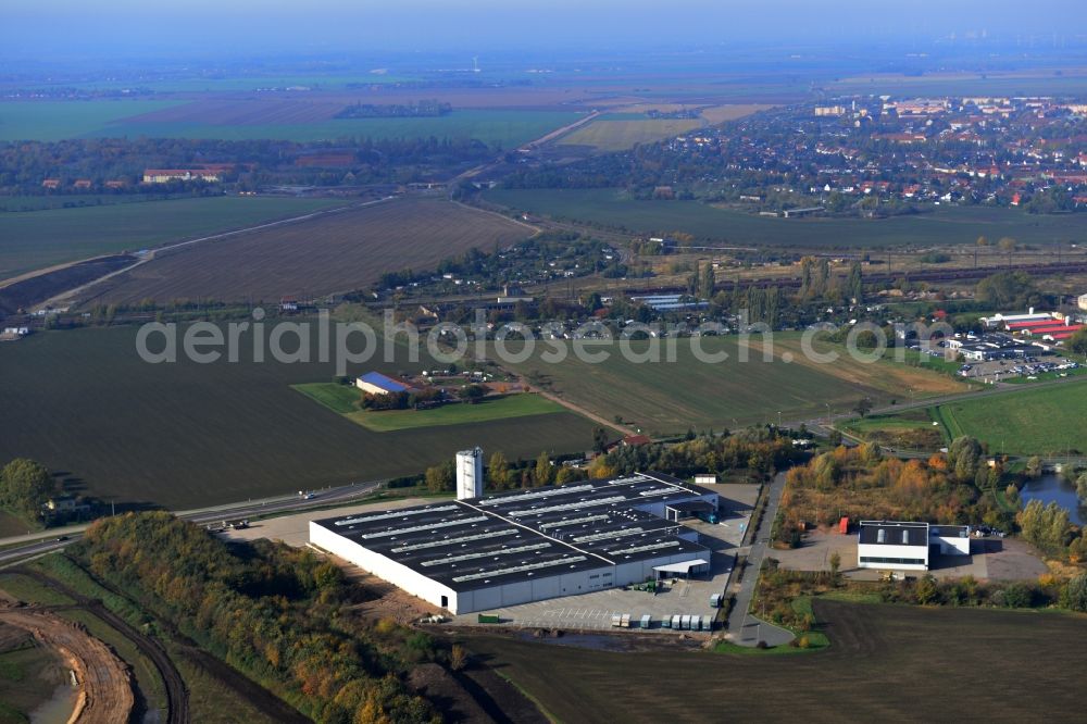 Aerial photograph Köthen - Complex of buildings in the commercial area in Cöthen in Saxony-Anhalt