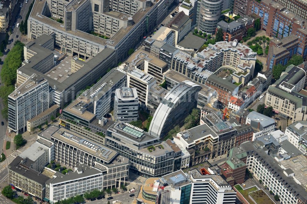 Hamburg from above - Building complex of Google Hamburg office and commercial district on the ABC-Straße in Hamburg