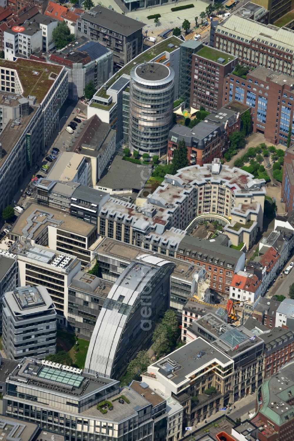 Aerial photograph Hamburg - Building complex of Google Hamburg office and commercial district on the ABC-Straße in Hamburg