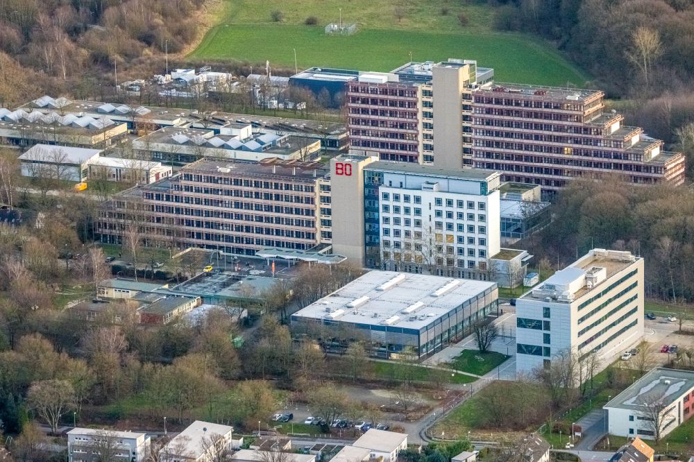 Aerial photograph Bochum - Building complex of the university Hochschule Bochum on street Am Hochschulcampus in the district Querenburg in Bochum at Ruhrgebiet in the state North Rhine-Westphalia, Germany
